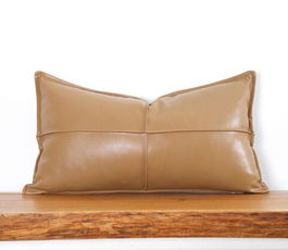 Perna decorativa, Dobsett v2, 58x33 cm, Piele ecologica, Camel