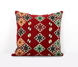 Perna decorativa, Esmeli v3, 50x50 cm, 50% Bumbac / 50% Poliester, Rosu