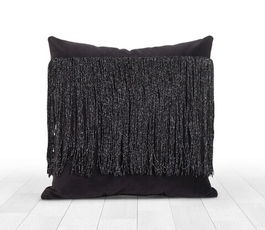 Perna decorativa, Venus, 50x50 cm, Catifea, Negru
