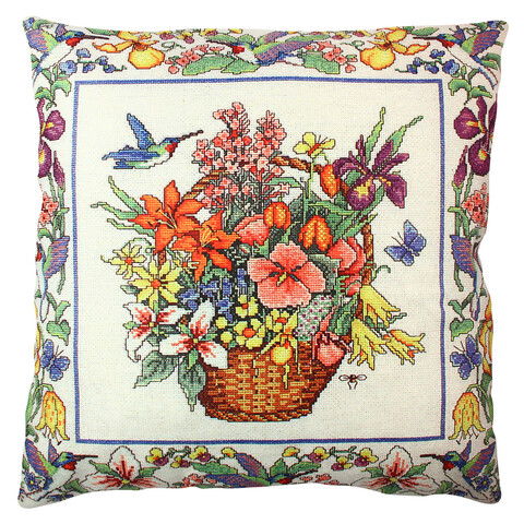 Perna decorativa, A11839, 43x43 cm, 50% Bumbac / 50% Poliester, Multicolor