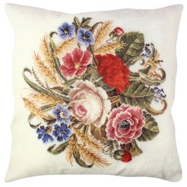 Perna decorativa, A11851, 43x43 cm, 50% Bumbac / 50% Poliester, Multicolor