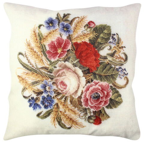Perna decorativa, A11851, 43x43 cm, 50% Bumbac / 50% Poliester, Multicolor