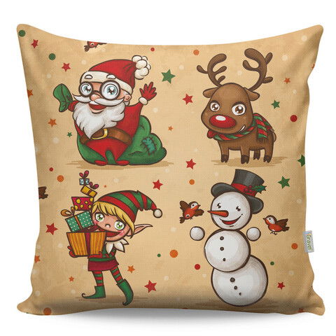 Perna decorativa, A12945, 43x43 cm, 50% Bumbac / 50% Poliester, Multicolor