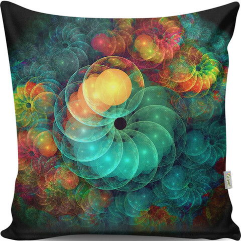 Perna decorativa, A12980, 43x43 cm, 50% Bumbac / 50% Poliester, Multicolor