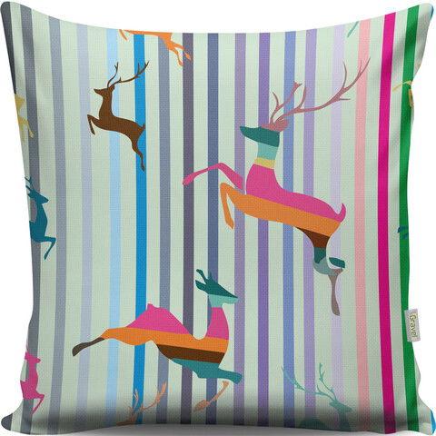 Perna decorativa, A13001, 43x43 cm, 50% Bumbac / 50% Poliester, Multicolor