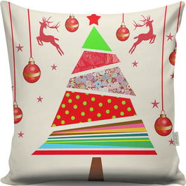 Perna decorativa, A13013, 43x43 cm, 50% Bumbac / 50% Poliester, Multicolor