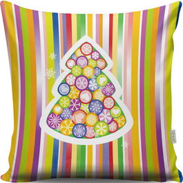 Perna decorativa, A13014, 43x43 cm, 50% Bumbac / 50% Poliester, Multicolor