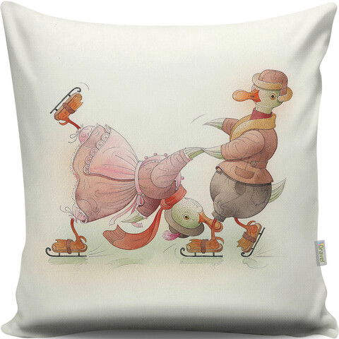 Perna decorativa, A13018, 43x43 cm, 50% Bumbac / 50% Poliester, Multicolor