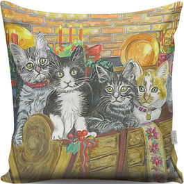 Perna decorativa, A13040, 43x43 cm, 50% Bumbac / 50% Poliester, Multicolor