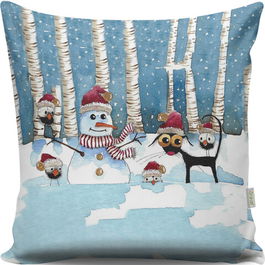 Perna decorativa, A13042, 43x43 cm, 50% Bumbac / 50% Poliester, Multicolor