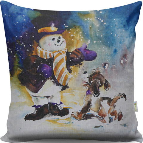 Perna decorativa, A13051, 43x43 cm, 50% Bumbac / 50% Poliester, Multicolor