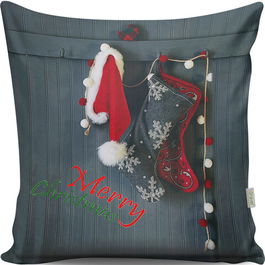 Perna decorativa, A13068, 43x43 cm, 50% Bumbac / 50% Poliester, Multicolor