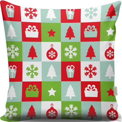 Perna decorativa, A13072, 43x43 cm, 50% Bumbac / 50% Poliester, Multicolor