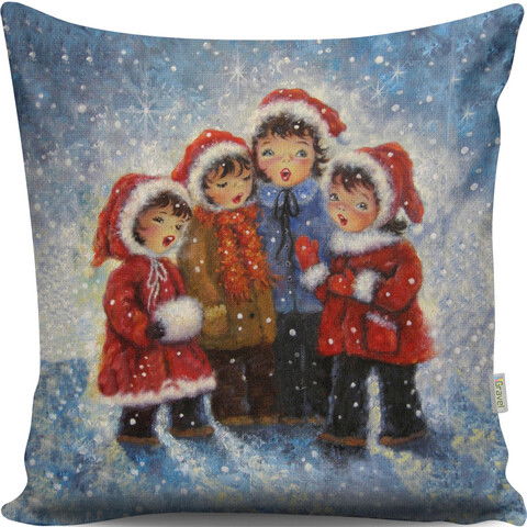 Perna decorativa, A13074, 43x43 cm, 50% Bumbac / 50% Poliester, Multicolor