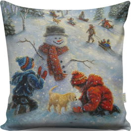 Perna decorativa, A13076, 43x43 cm, 50% Bumbac / 50% Poliester, Multicolor