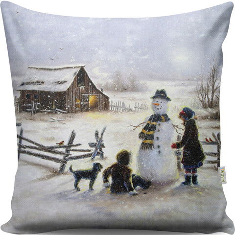 Perna decorativa, A13077, 43x43 cm, 50% Bumbac / 50% Poliester, Multicolor