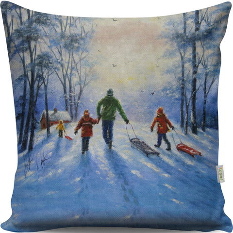 Perna decorativa, A13078, 43x43 cm, 50% Bumbac / 50% Poliester, Multicolor