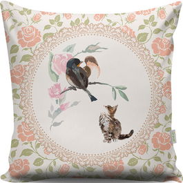 Perna decorativa, A13083, 43x43 cm, 50% Bumbac / 50% Poliester, Multicolor