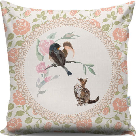 Perna decorativa, A13083, 43x43 cm, 50% Bumbac / 50% Poliester, Multicolor