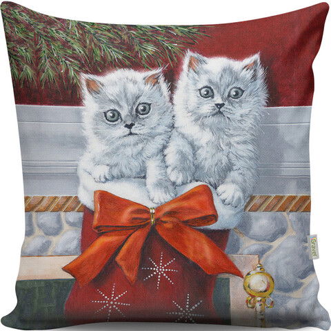 Perna decorativa, A13063, 43x43 cm, 50% Bumbac / 50% Poliester, Multicolor