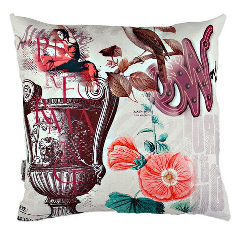 Perna decorativa, A10820, 43x43 cm, 50% Bumbac / 50% Poliester, Multicolor