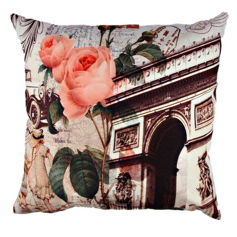 Perna decorativa, A10839, 43x43 cm, 50% Bumbac / 50% Poliester, Multicolor