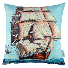 Perna decorativa, A10968, 43x43 cm, 50% Bumbac / 50% Poliester, Multicolor