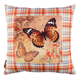 Perna decorativa, A10996, 43x43 cm, 50% Bumbac / 50% Poliester, Multicolor