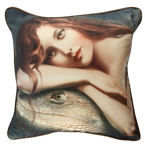 Perna decorativa, A11059, 43x43 cm, 50% Bumbac / 50% Poliester, Multicolor