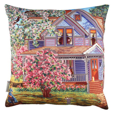 Perna decorativa, A11065, 43x43 cm, 50% Bumbac / 50% Poliester, Multicolor