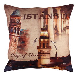 Perna decorativa, A11067, 43x43 cm, 50% Bumbac / 50% Poliester, Multicolor
