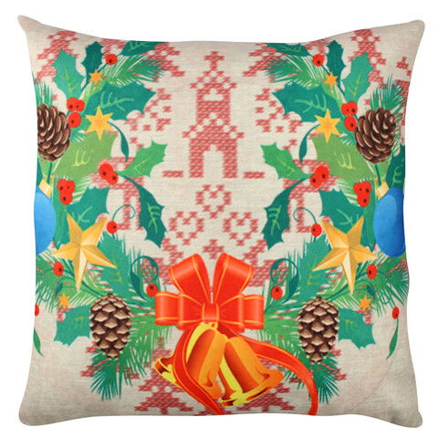 Perna decorativa, A11925, 43x43 cm, 50% Bumbac / 50% Poliester, Multicolor