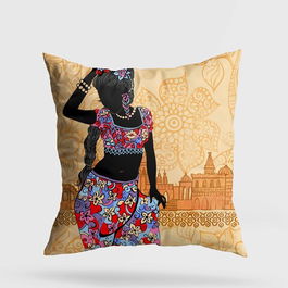 Perna decorativa, A11933, 43x43 cm, 50% Bumbac / 50% Poliester, Multicolor