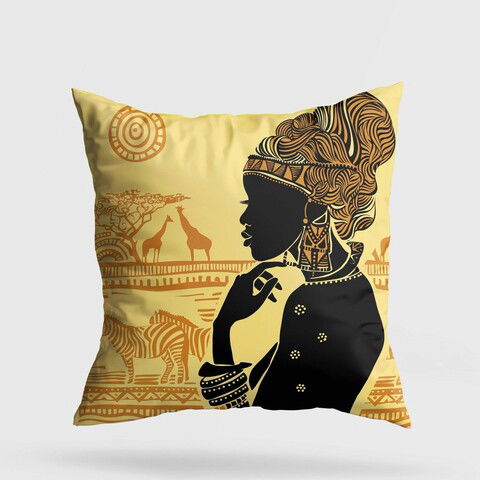Perna decorativa, A11934, 43x43 cm, 50% Bumbac / 50% Poliester, Multicolor