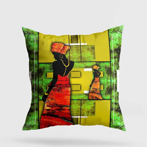 Perna decorativa, A11944, 43x43 cm, 50% Bumbac / 50% Poliester, Multicolor