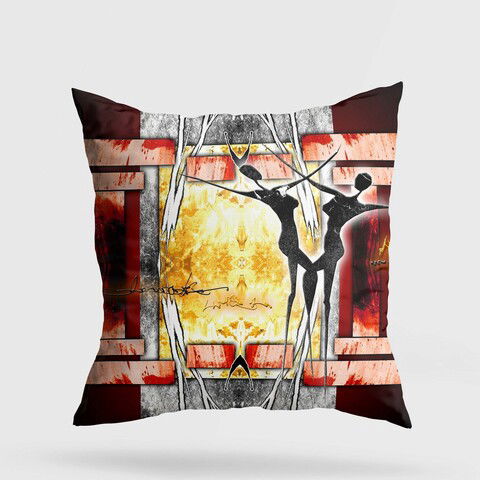 Perna decorativa, A11945, 43x43 cm, 50% Bumbac / 50% Poliester, Multicolor