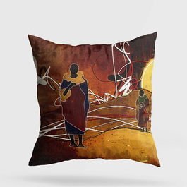 Perna decorativa, A11952, 43x43 cm, 50% Bumbac / 50% Poliester, Multicolor