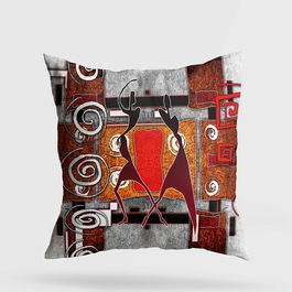 Perna decorativa, A11964, 43x43 cm, 50% Bumbac / 50% Poliester, Multicolor