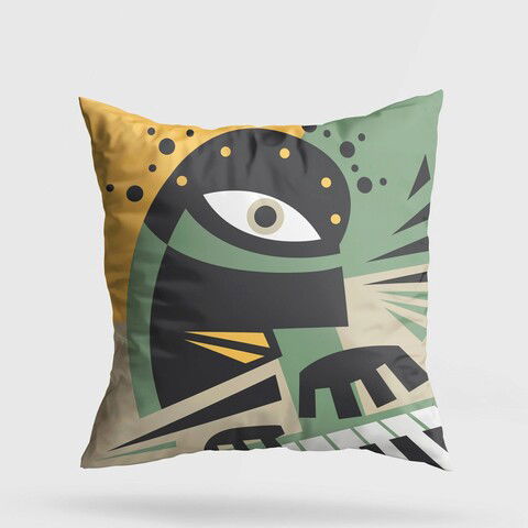 Perna decorativa, A11977, 43x43 cm, 50% Bumbac / 50% Poliester, Multicolor