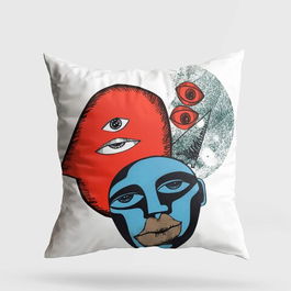 Perna decorativa, A11978, 43x43 cm, 50% Bumbac / 50% Poliester, Multicolor