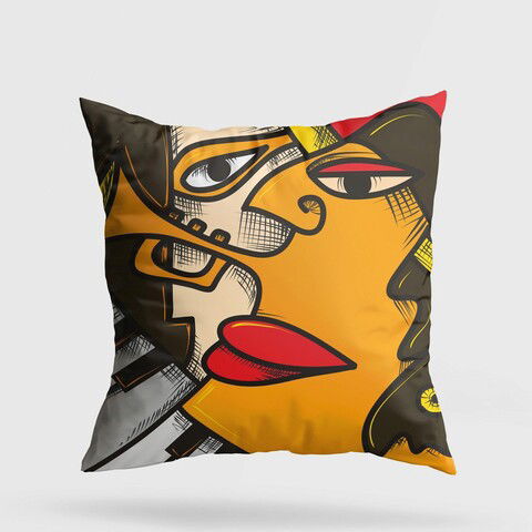 Perna decorativa, A11979, 43x43 cm, 50% Bumbac / 50% Poliester, Multicolor