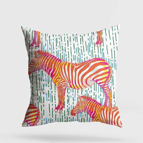 Perna decorativa, A11982, 43x43 cm, 50% Bumbac / 50% Poliester, Multicolor
