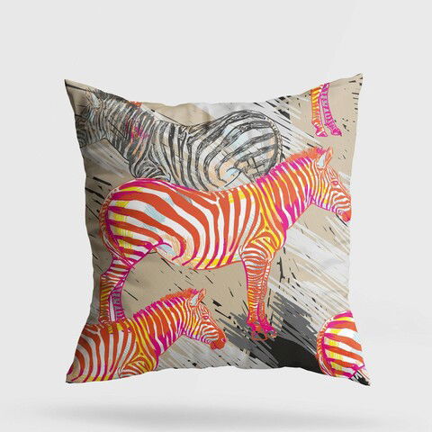 Perna decorativa, A11983, 43x43 cm, 50% Bumbac / 50% Poliester, Multicolor