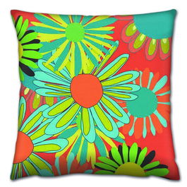 Perna decorativa, A14605, 43x43 cm, 50% Bumbac / 50% Poliester, Multicolor