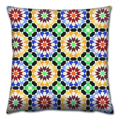 Perna decorativa, A14654, 43x43 cm, 50% Bumbac / 50% Poliester, Multicolor