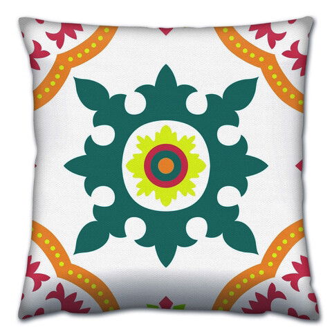 Perna decorativa, A14661, 43x43 cm, 50% Bumbac / 50% Poliester, Multicolor