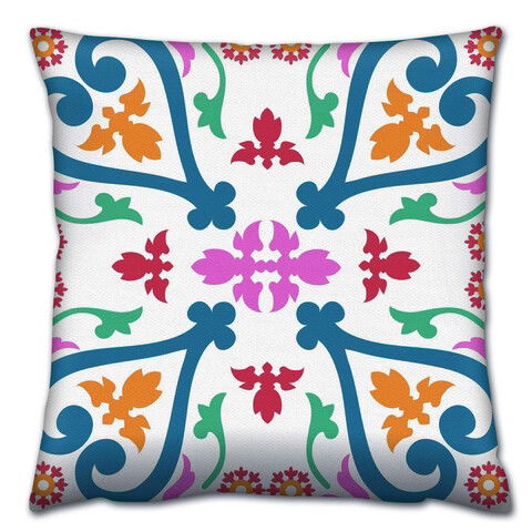 Perna decorativa, A14662, 43x43 cm, 50% Bumbac / 50% Poliester, Multicolor