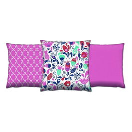 Set 3 perne decorative, AC-4221-4657-4325, 50% Bumbac / 50% Poliester, Multicolor
