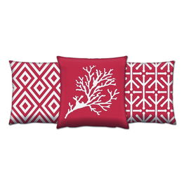 Set 3 perne decorative, AC-4243-4111-4255, 50% Bumbac / 50% Poliester, Multicolor
