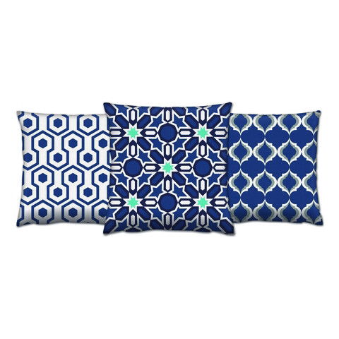 Set 3 perne decorative, AC-4280-4702-4447, 50% Bumbac / 50% Poliester, Multicolor